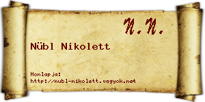 Nübl Nikolett névjegykártya
