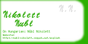 nikolett nubl business card